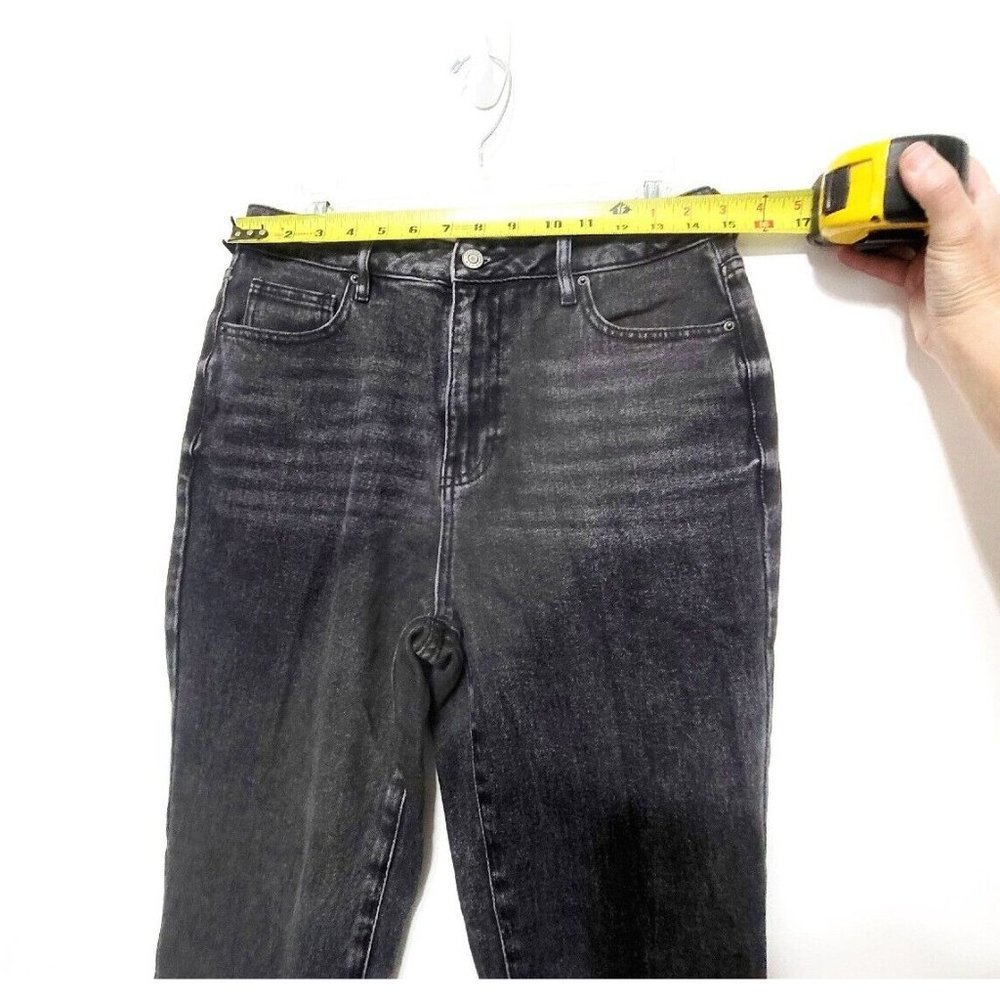 Pacsun Charcoal Black Mom Jeans Womens Size 28 Tapered Leg Stretch Whiskering - Picture 4 of 8